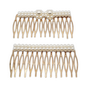 BLOSSOM HAIR COMB w/ PEARLS (2-PACK) - Han's Beauty Supply