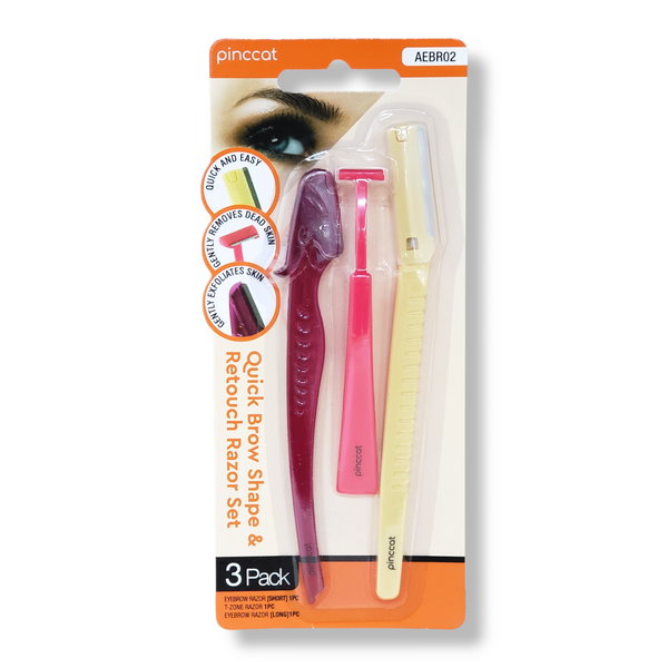 PINCCAT QUICK BROW SHAPE & RETOUCH RAZOR SET - Han's Beauty Supply