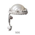 Nicole Clip-On Pearl Crown Earrings (Silver)