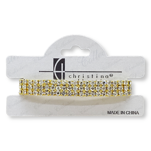 Christina CZ Stretch XL Bracelet (Gold)