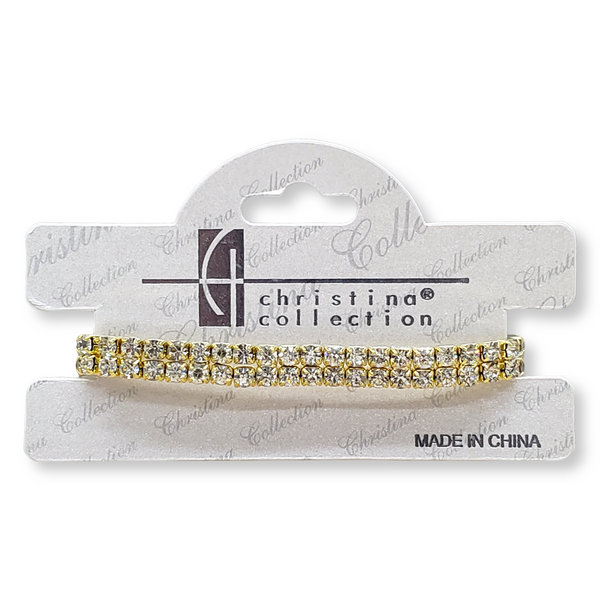 Christina CZ Stretch XL Bracelet (Gold)