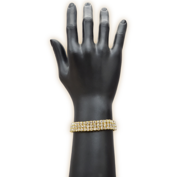 Christina CZ Stretch XL Bracelet (Gold)