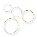 Crystal Collection Assorted Size Hoop Earring Combo (4 Pairs)