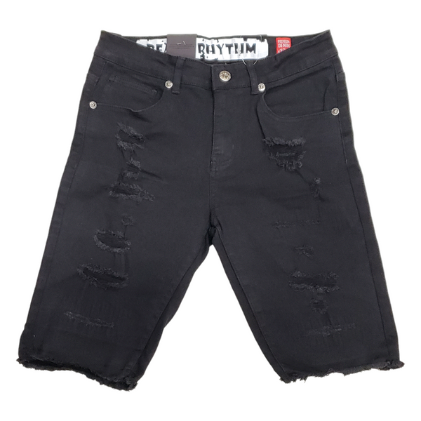 B&R Men's Premium Denim Shorts (Color: BLACK)
