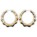 T&T Bamboo Knot Hoop Earrings (100mm)