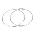 Seoul Stone Rhodium Plated Hoop Earrings (Silver)