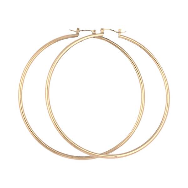 Seoul Stone Rhodium Plated Hoop Earrings (Gold)