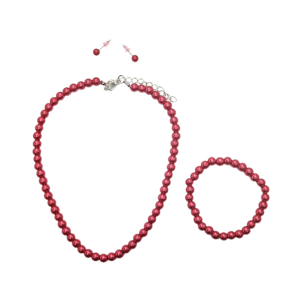 Kids Pearl Necklace Set