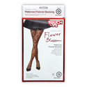 Touch Ups Flower Blossom Patterned Fishnet Stocking (Black)