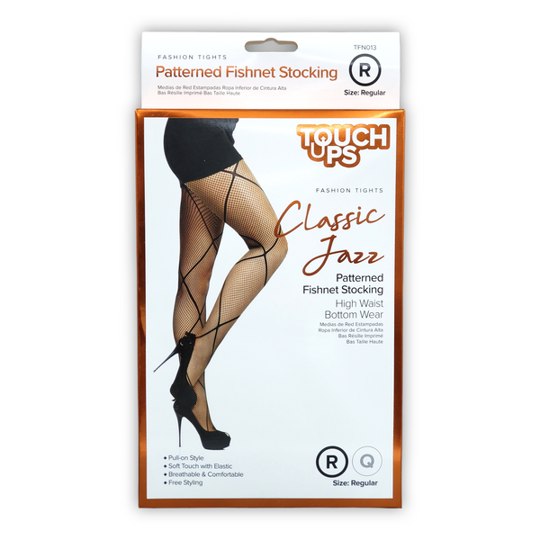 Touch Ups Classic Jazz Patterned Fishnet Stocking (Black)