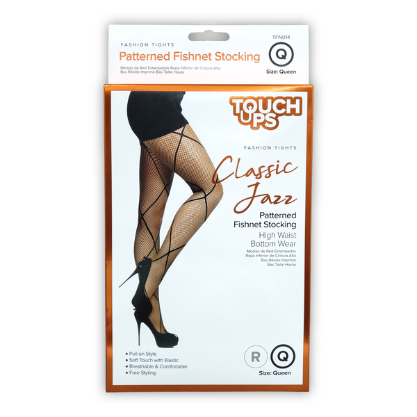 Touch Ups Classic Jazz Patterned Fishnet Stocking (Black)