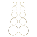 T&T Assorted Size Hoop Earrings (5 Pair)