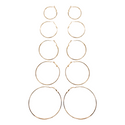 T&T Assorted Size Hoop Earrings (5 Pair)