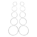 T&T Assorted Size Hoop Earrings (5 Pair)