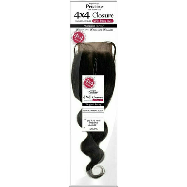 PRISTINE 4×4 LACE CLOSURE w/ BABY HAIR (Body Wave) - Han's Beauty Supply