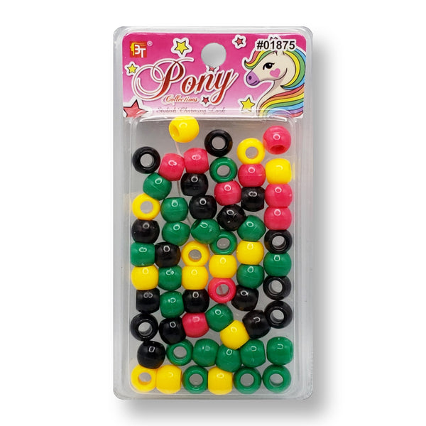 PONY COLLECTION LARGE ROUND PLASTIC BEADS (SMALL PACK) - Han's Beauty Supply
