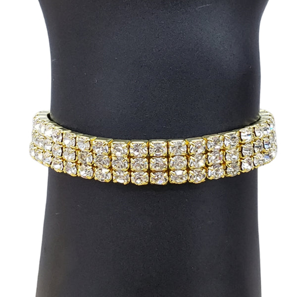 Christina CZ Stretch XL Bracelet (Gold)