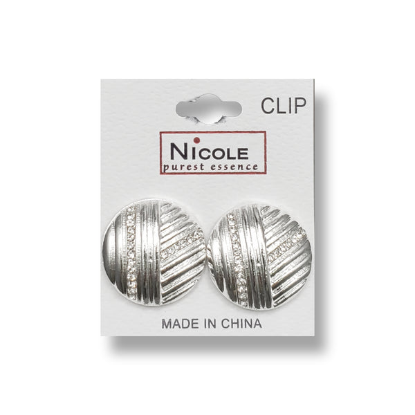 Nicole Round Clip-On Earrings