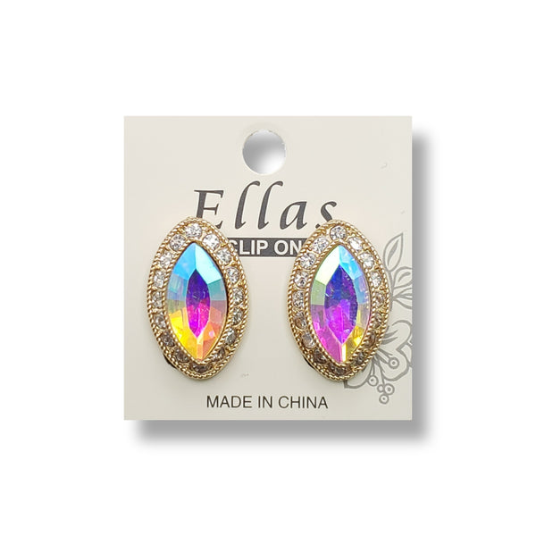 Ellas Marquise Cut Clip-On Earrings (Gold)