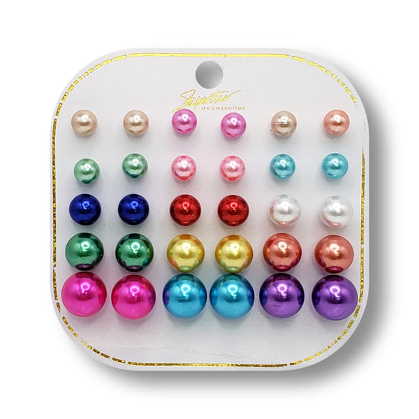 Superstar Assorted Pearl Earring Set (15 Pairs)