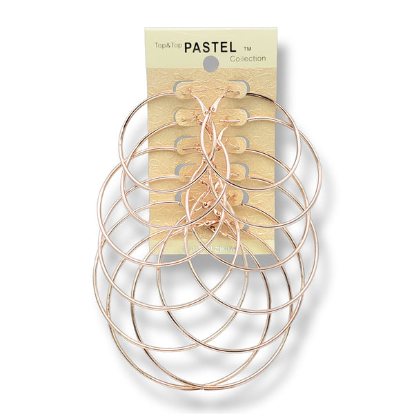 Pastel Collection Assorted Size Hoop Earrings (6 Pair)