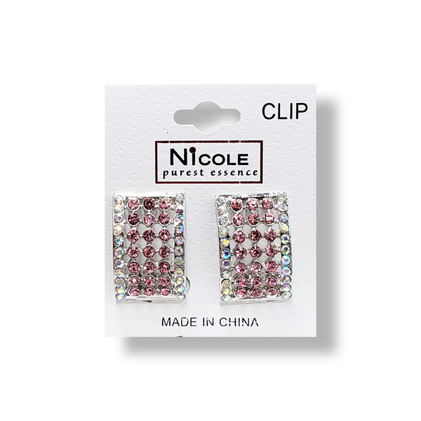 Nicole Rhinestone Clip-On Earrings