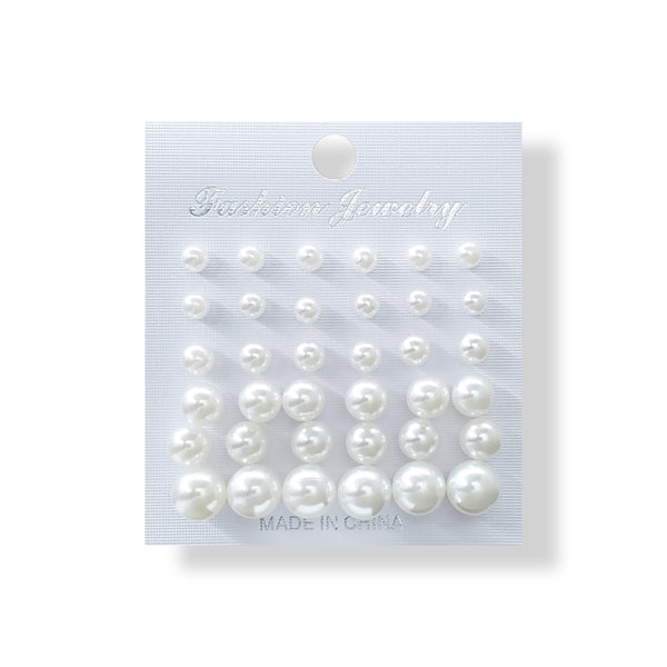 Assorted Small Size Pearl Earring Combo (18 Pairs)