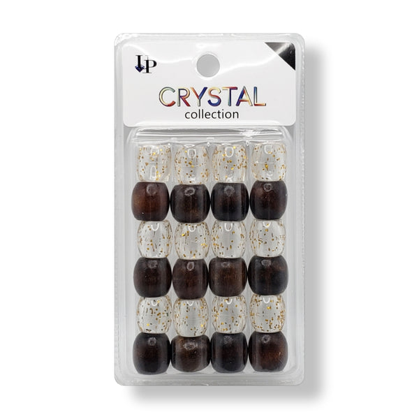 Crystal Collection Wooden & Plastic Hair Beads Combo