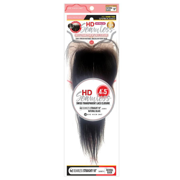 EVE 4×5 SEAMLESS SWISS TRANSPARENT LACE CLOSURE (STRAIGHT) - Han's Beauty Supply