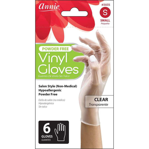 ANNIE POWDER-FREE VINYL GLOVES (6 Clear) - Han's Beauty Supply