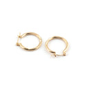 SEOUL STONE RHODIUM PLATED HOOP EARRINGS (GOLD) - Han's Beauty Supply