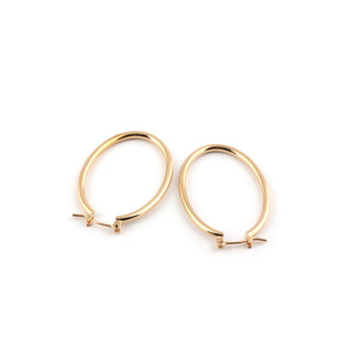 SEOUL STONE RHODIUM PLATED HOOP EARRINGS (GOLD) - Han's Beauty Supply