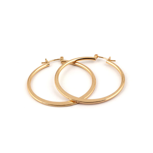 SEOUL STONE RHODIUM PLATED HOOP EARRINGS (GOLD) - Han's Beauty Supply