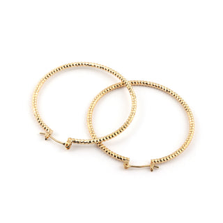 SEOUL STONE RHODIUM PLATED HOOP EARRINGS (GOLD) - Han's Beauty Supply