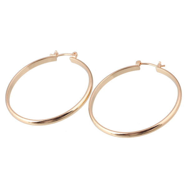 SEOUL STONE RHODIUM PLATED HOOP EARRINGS (GOLD) - Han's Beauty Supply