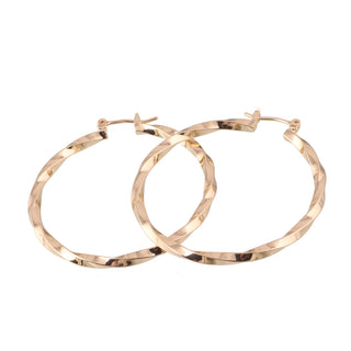 SEOUL STONE RHODIUM PLATED HOOP EARRINGS (GOLD) - Han's Beauty Supply