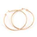 SEOUL STONE RHODIUM PLATED HOOP EARRINGS (GOLD) - Han's Beauty Supply