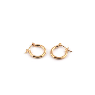 SEOUL STONE RHODIUM PLATED HOOP EARRINGS (GOLD) - Han's Beauty Supply