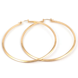 SEOUL STONE RHODIUM PLATED HOOP EARRINGS (GOLD) - Han's Beauty Supply