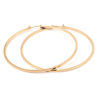 SEOUL STONE RHODIUM PLATED HOOP EARRINGS (GOLD) - Han's Beauty Supply