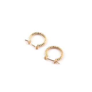 SEOUL STONE RHODIUM PLATED HOOP EARRINGS (GOLD) - Han's Beauty Supply