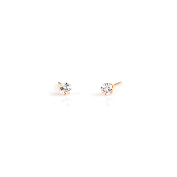 SEOUL STONE CUBIC ZIRCONIA EARRINGS (GOLD) - Han's Beauty Supply