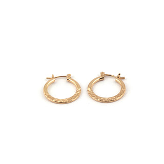 SEOUL STONE RHODIUM PLATED HOOP EARRINGS (GOLD) - Han's Beauty Supply