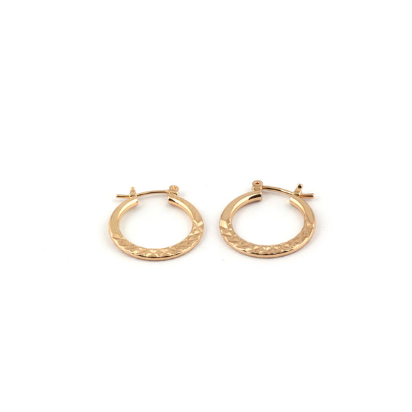 SEOUL STONE RHODIUM PLATED HOOP EARRINGS (GOLD) - Han's Beauty Supply