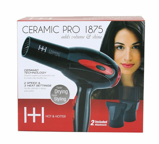 HOT & HOTTER CERAMIC PRO 1875 HAIR DRYER - Han's Beauty Supply